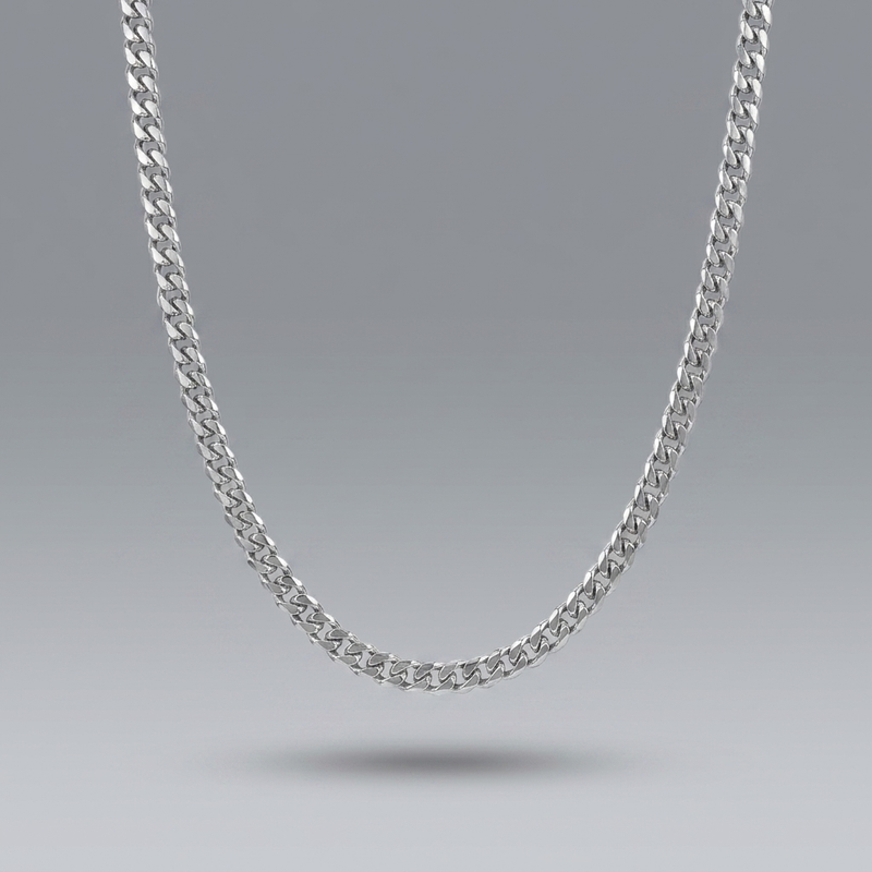 Domed Cuban Link () Chain 3.5mm - 14K solid gold chain