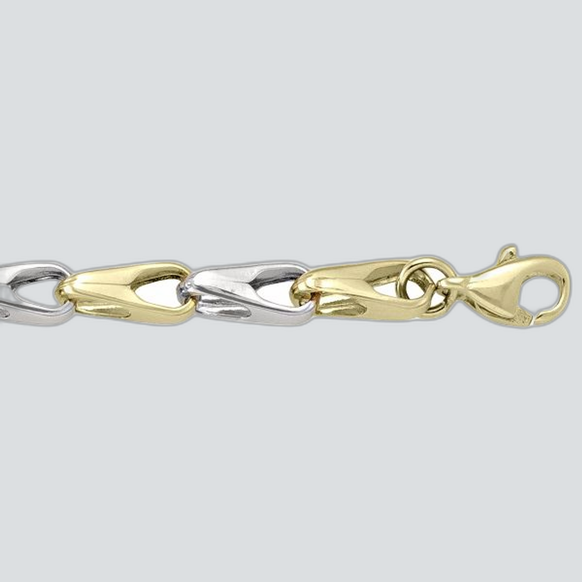N822 - TWO TONE GOLD HOLLOW FANCY ROUND LINK