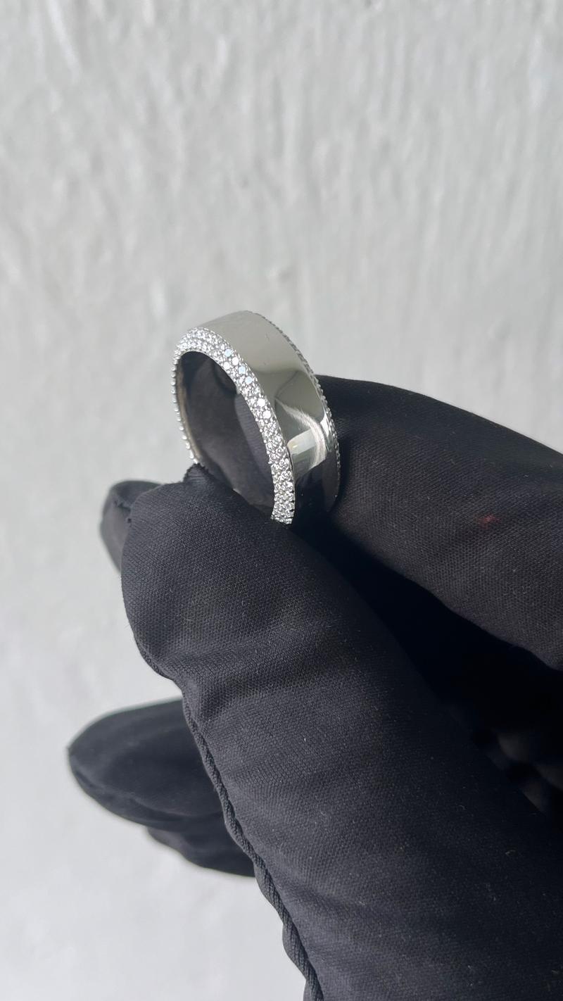 White Gold Double Row Wedding Band