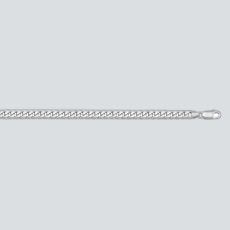 N1019 - WHITE GOLD SOLID FLAT BEVELED LINK