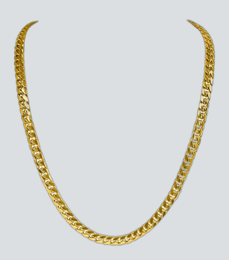 N219 - YELLOW GOLD SOLID DOMED LINK