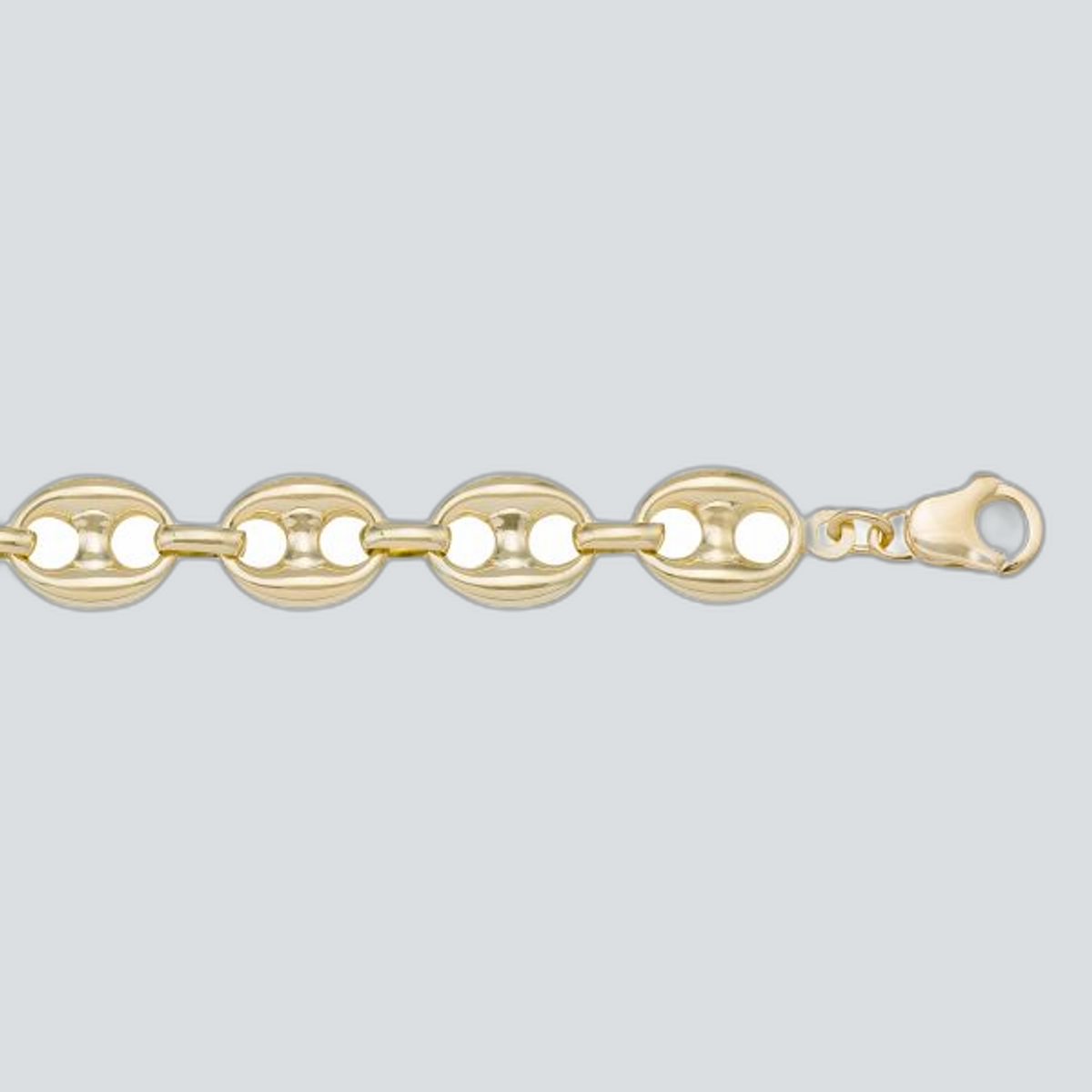 N727 - YELLOW GOLD HOLLOW PUFFED ANCHOR LINK