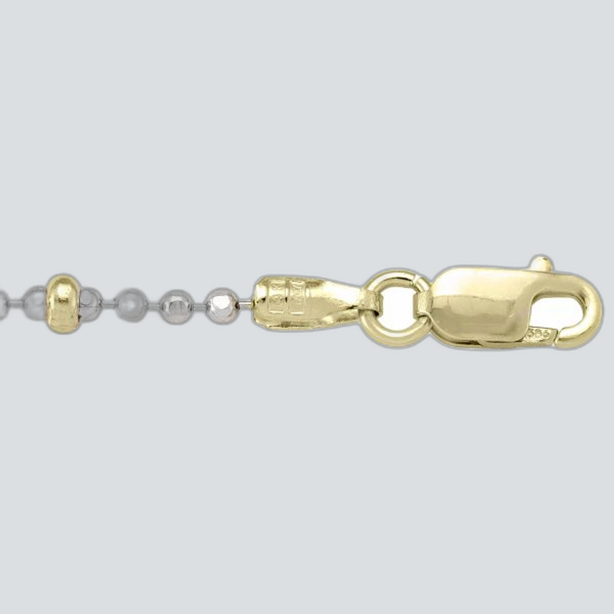 N907 - TWO TONE GOLD STATION BEAD LINK