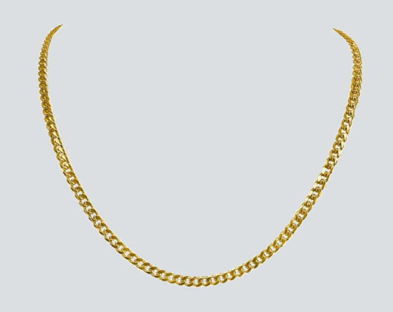 N216 - YELLOW GOLD SOLID DOMED LINK