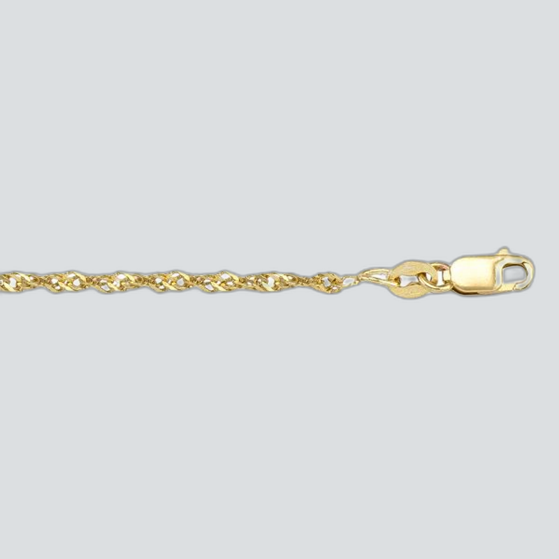 N122 - YELLOW GOLD SOLID SINGAPORE LINK