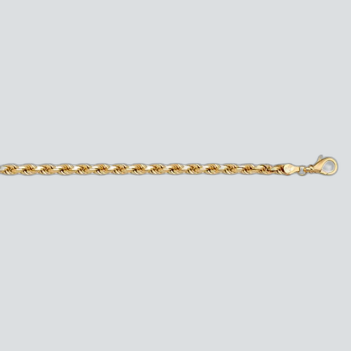 N613 - YELLOW GOLD SOLID DIAMOND CUT ROPE LINK