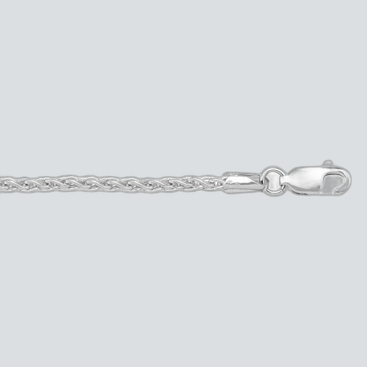N137W - WHITE GOLD SOLID ROUND WHEAT LINK