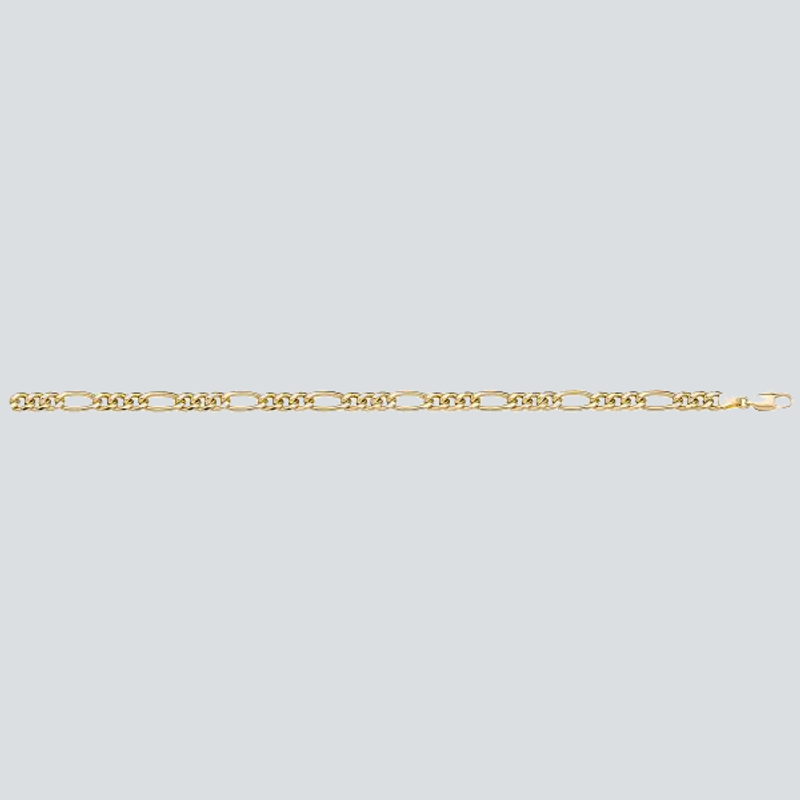 N704 - YELLOW GOLD HOLLOW FIGARO LINK