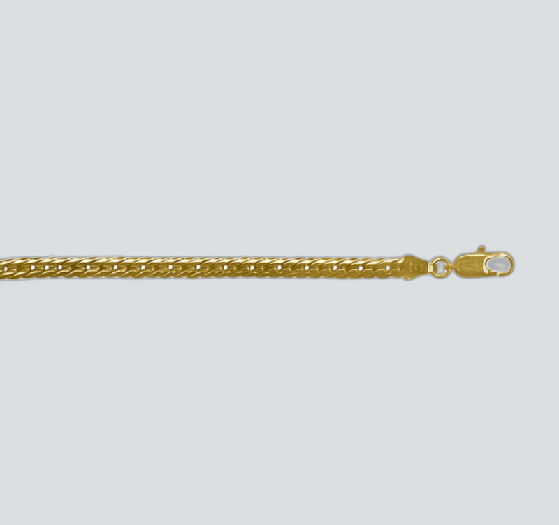 N508 YELLOW GOLD HOLLOW HERRING BONE 4MM