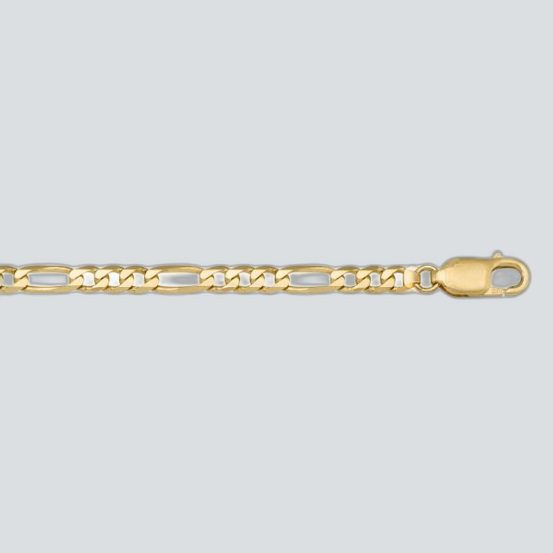 N307 - YELLOW GOLD SOLID FIGARO LINK