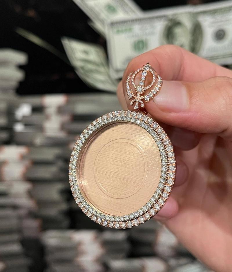 Rose Gold Khanda Medallion Pendant