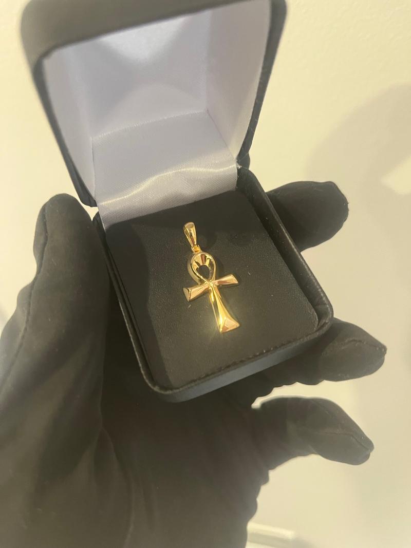 Gold Solid Ankh Pendant