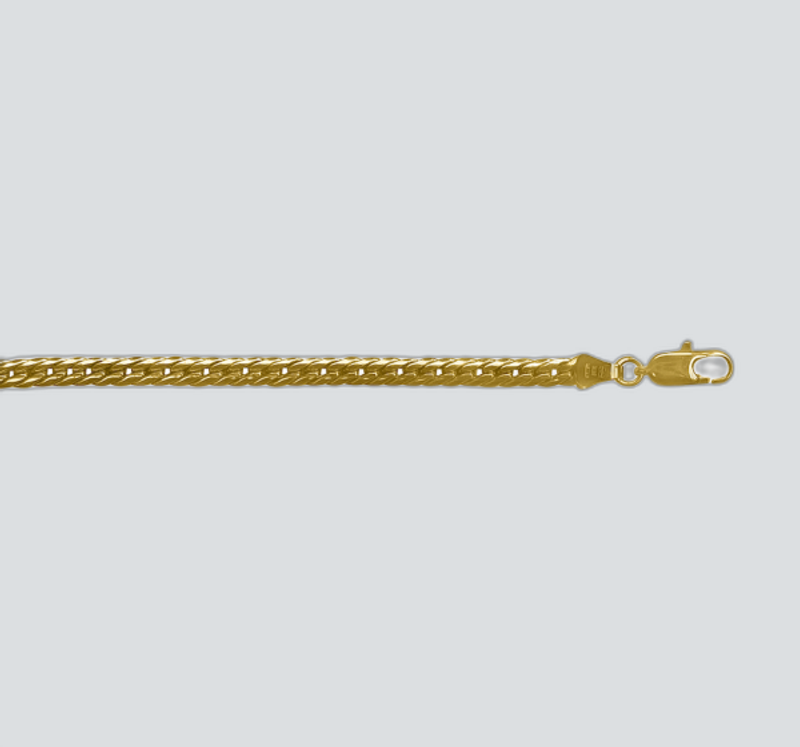 N507 YELLOW GOLD HOLLOW HERRING BONE 3MM