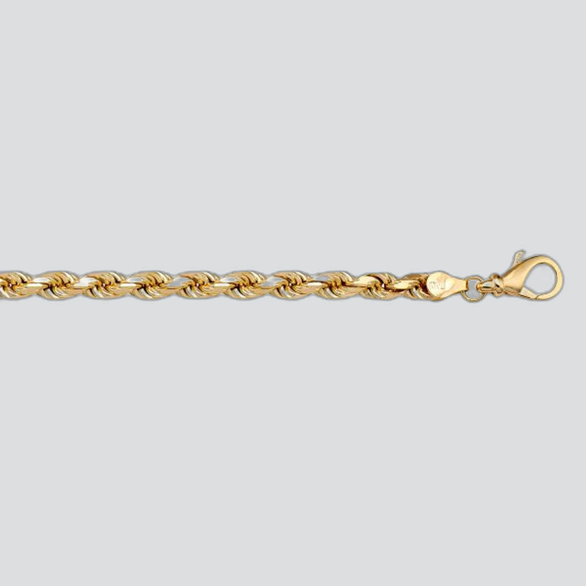 N615 - YELLOW GOLD SOLID DIAMOND CUT ROPE LINK