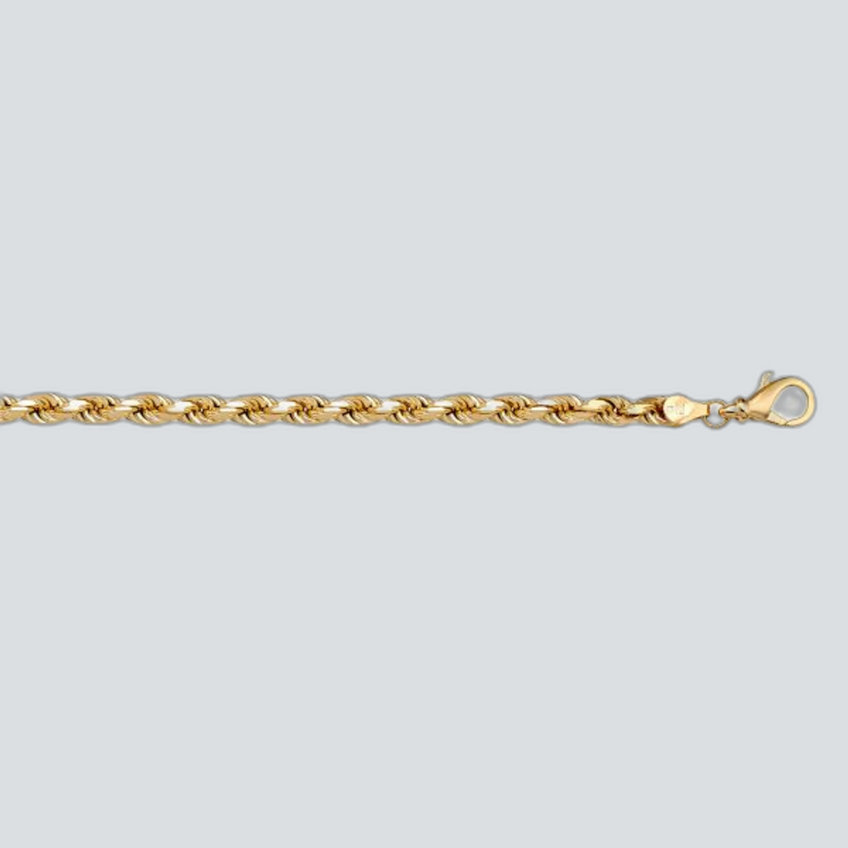 N614 - YELLOW GOLD SOLID DIAMOND CUT ROPE LINK