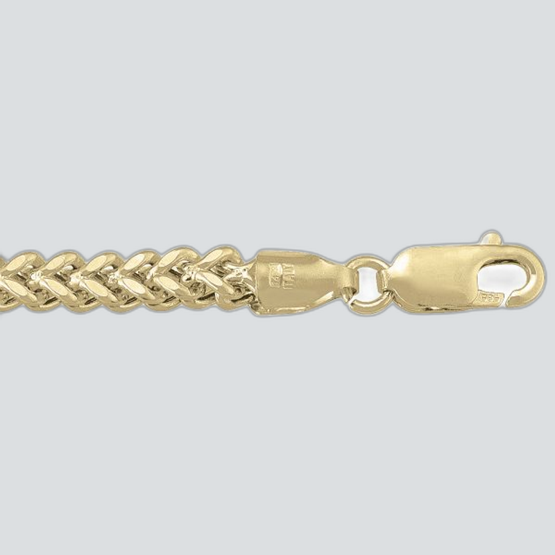 FRANCO-YG-3.6 - YELLOW GOLD HOLLOW FRANCO LINK