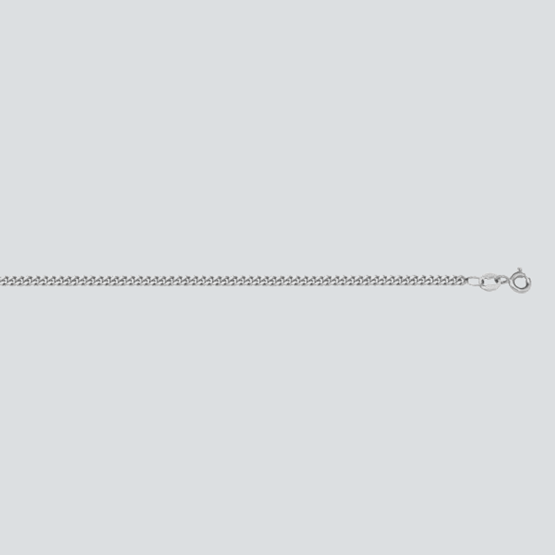 N101W-LT - WHITE GOLD SOLID CURB LINK