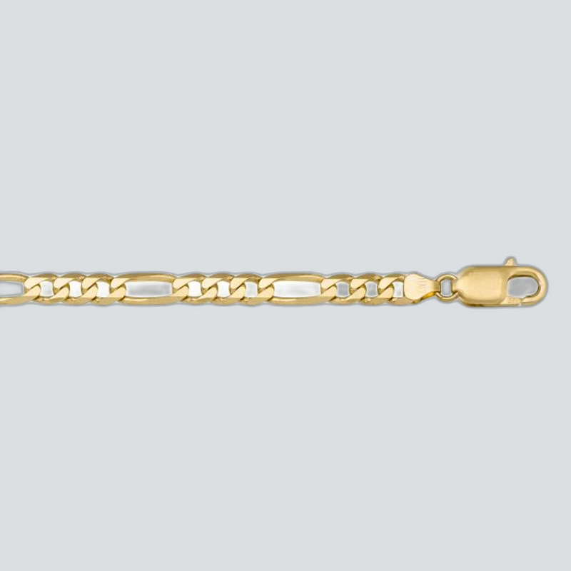 N308 - YELLOW GOLD SOLID FIGARO LINK