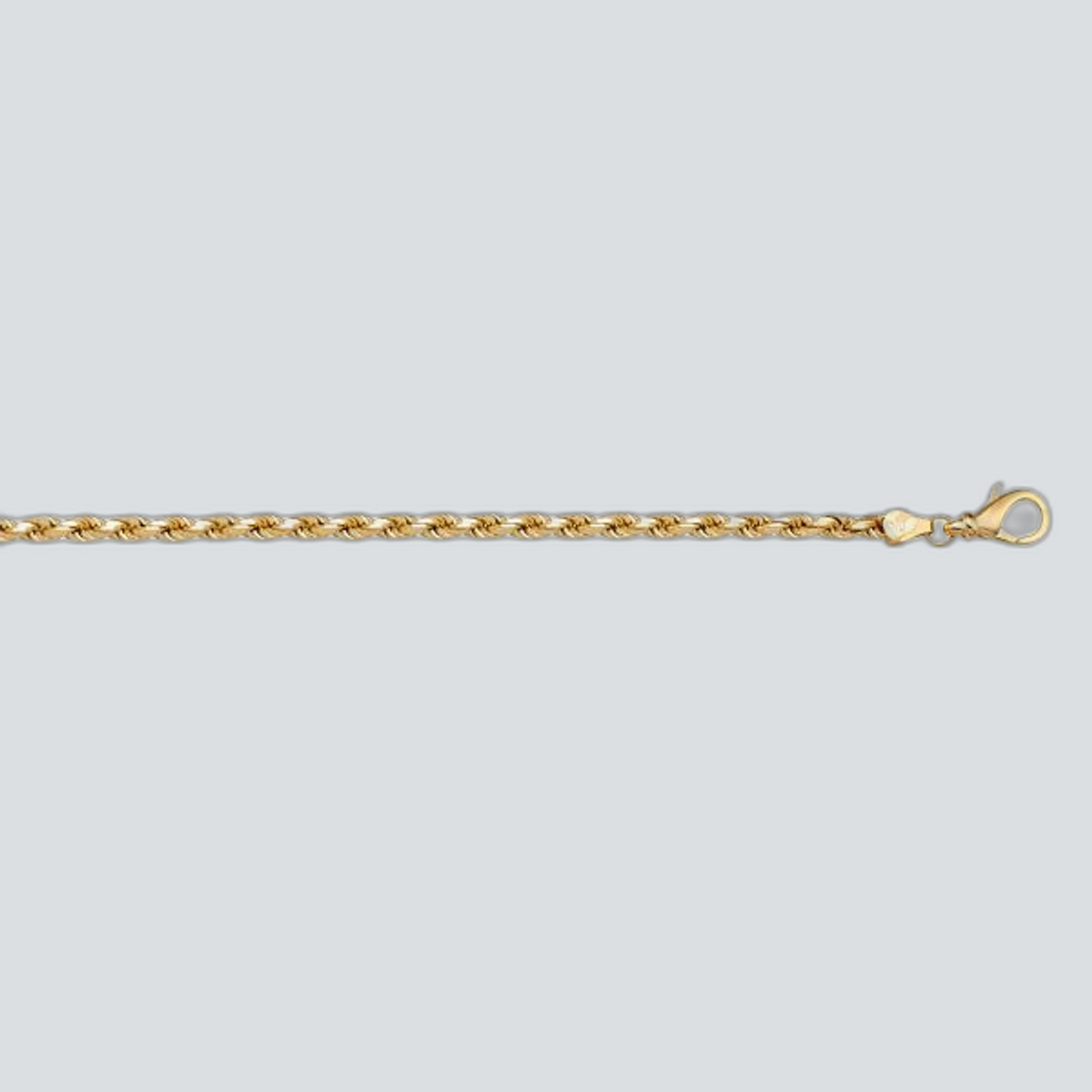 N612 - YELLOW GOLD SOLID DIAMOND CUT ROPE LINK