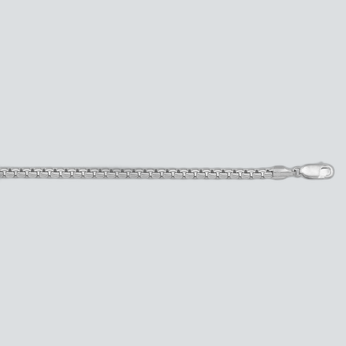 N601W - WHITE GOLD HOLLOW BOX LINK