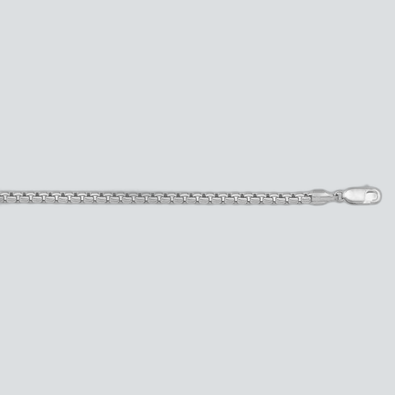 N601W - WHITE GOLD HOLLOW BOX LINK