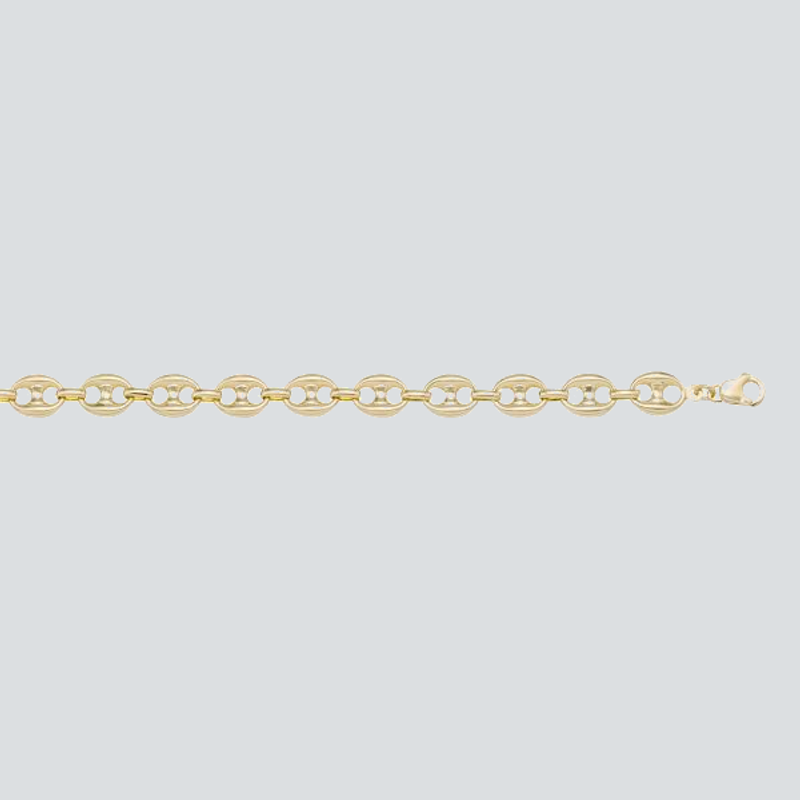 N725 - YELLOW GOLD HOLLOW PUFFED ANCHOR LINK