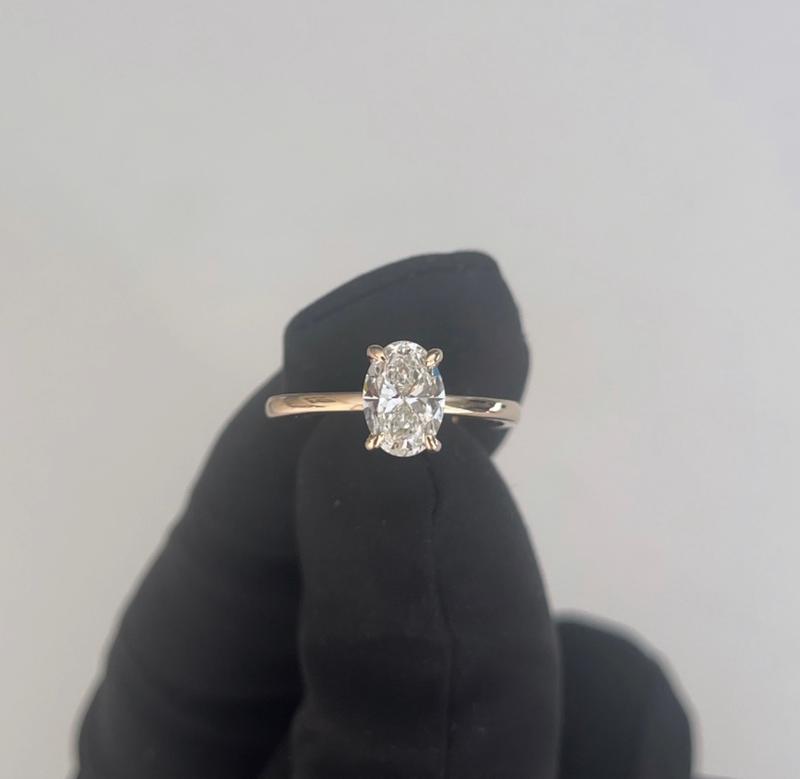 Yellow Gold Oval Solitaire Engagement Ring