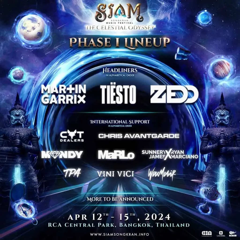 SIAM Songkran Music Festival 2024 Announces Phase 1 Lineup
