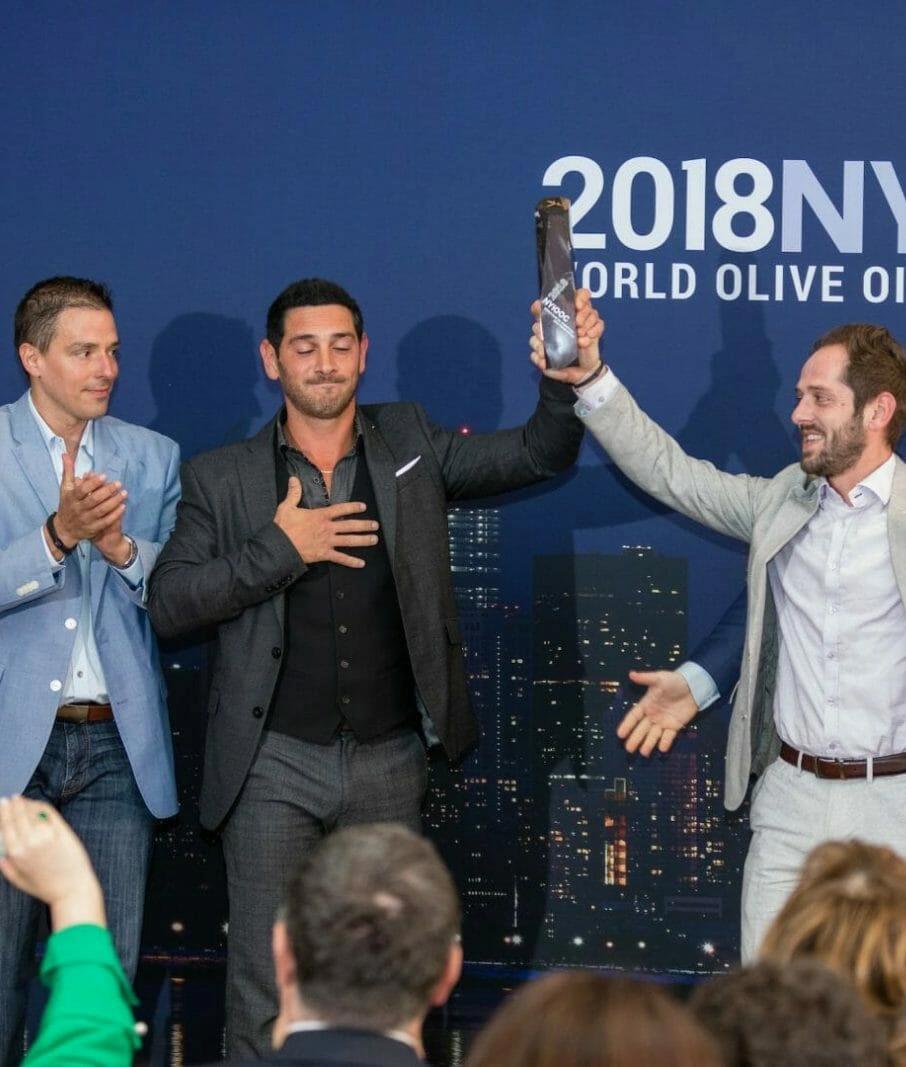 A man taking award