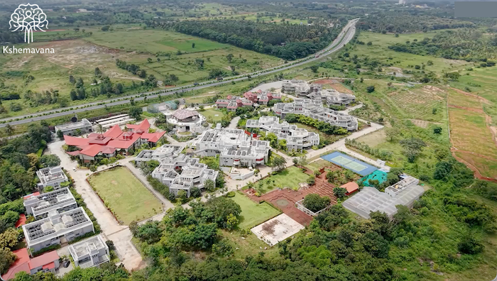 Forested grounds across 23 acres