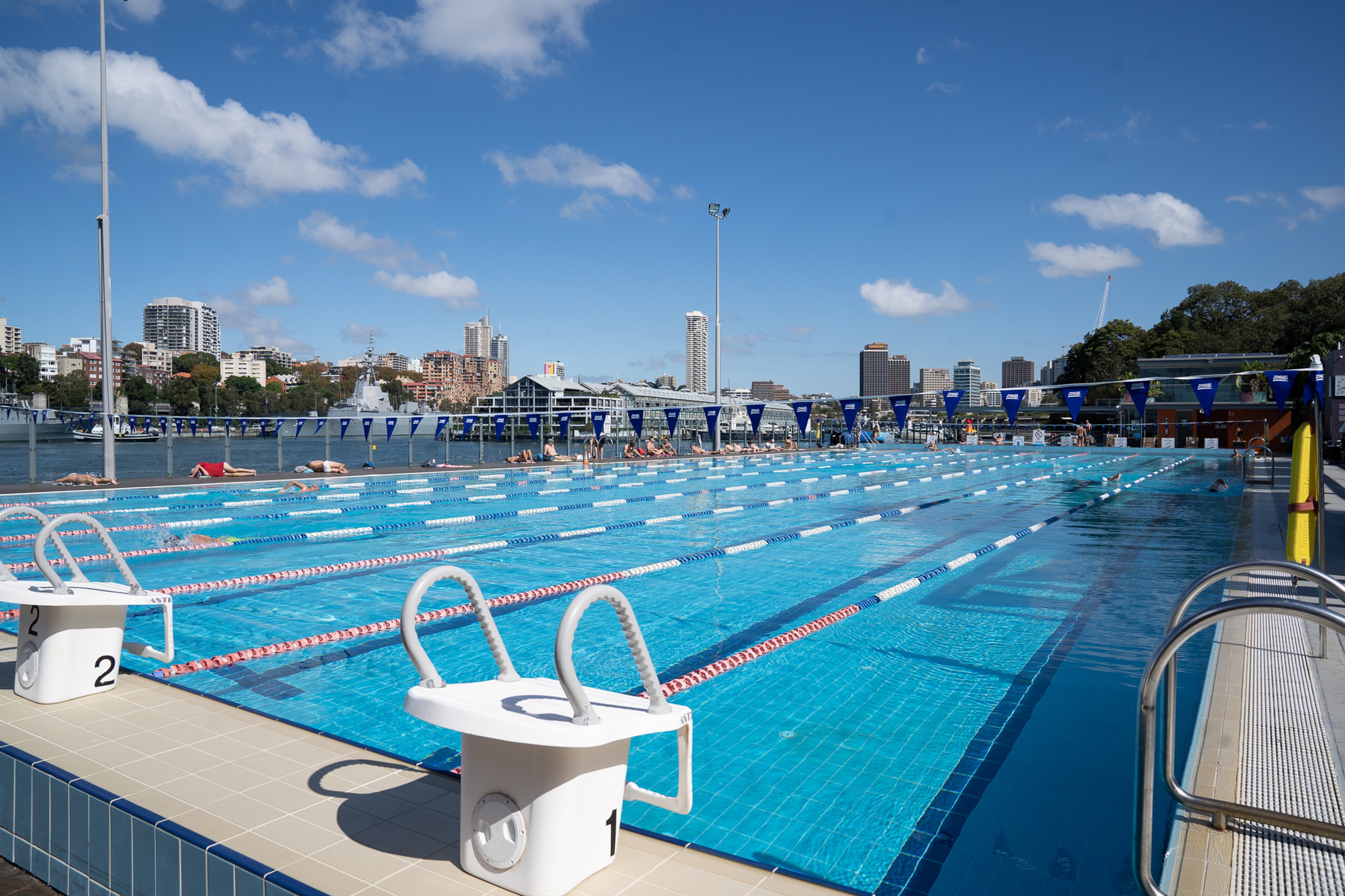 The outdoor 50m pool at Andrew (Boy) Charlton Pool