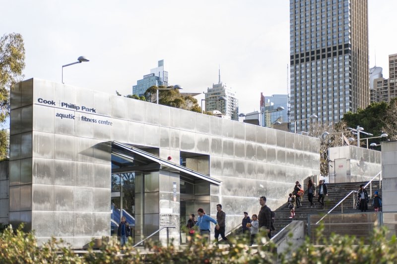 Outdoor sign that displays Cook + Phillip Park Aquatic + Fitness Centre