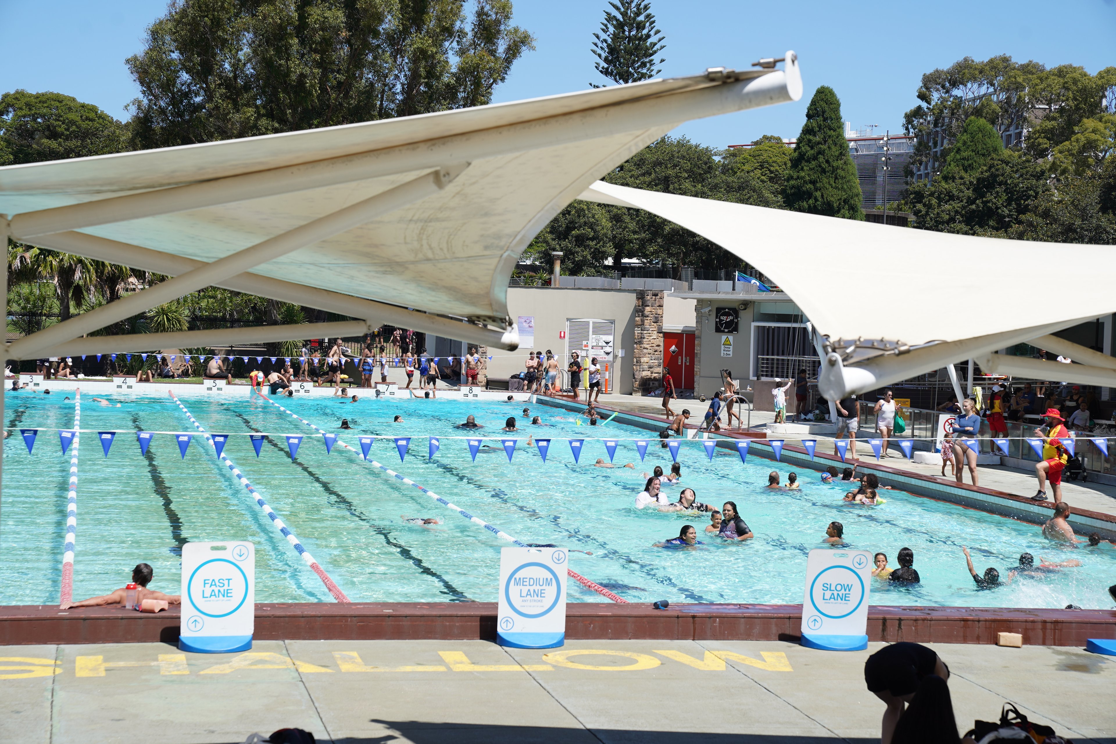 The outdoor pool at Victoria Park Pool