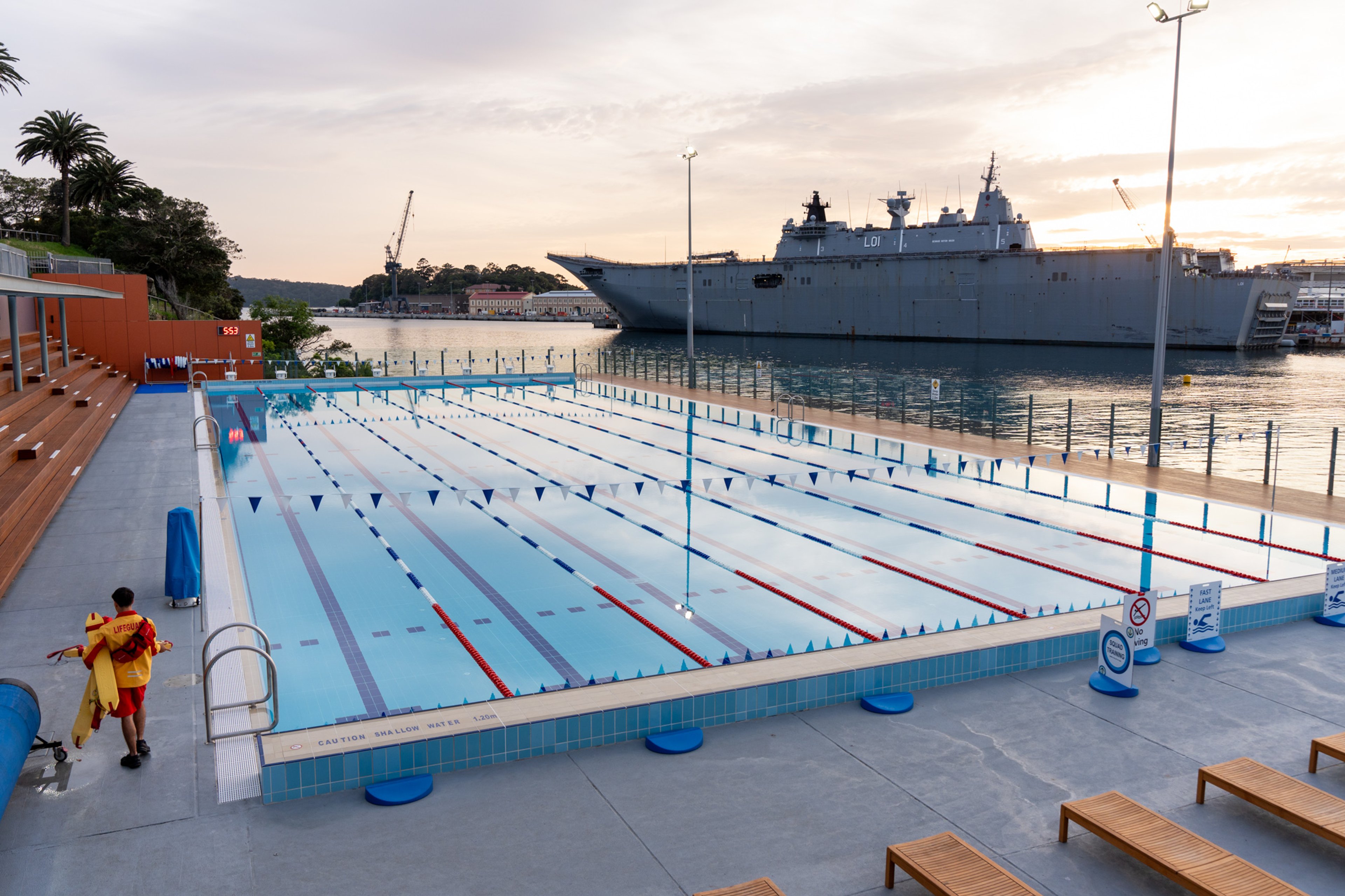 Andrew (Boy) Charlton Pool at sunrise 