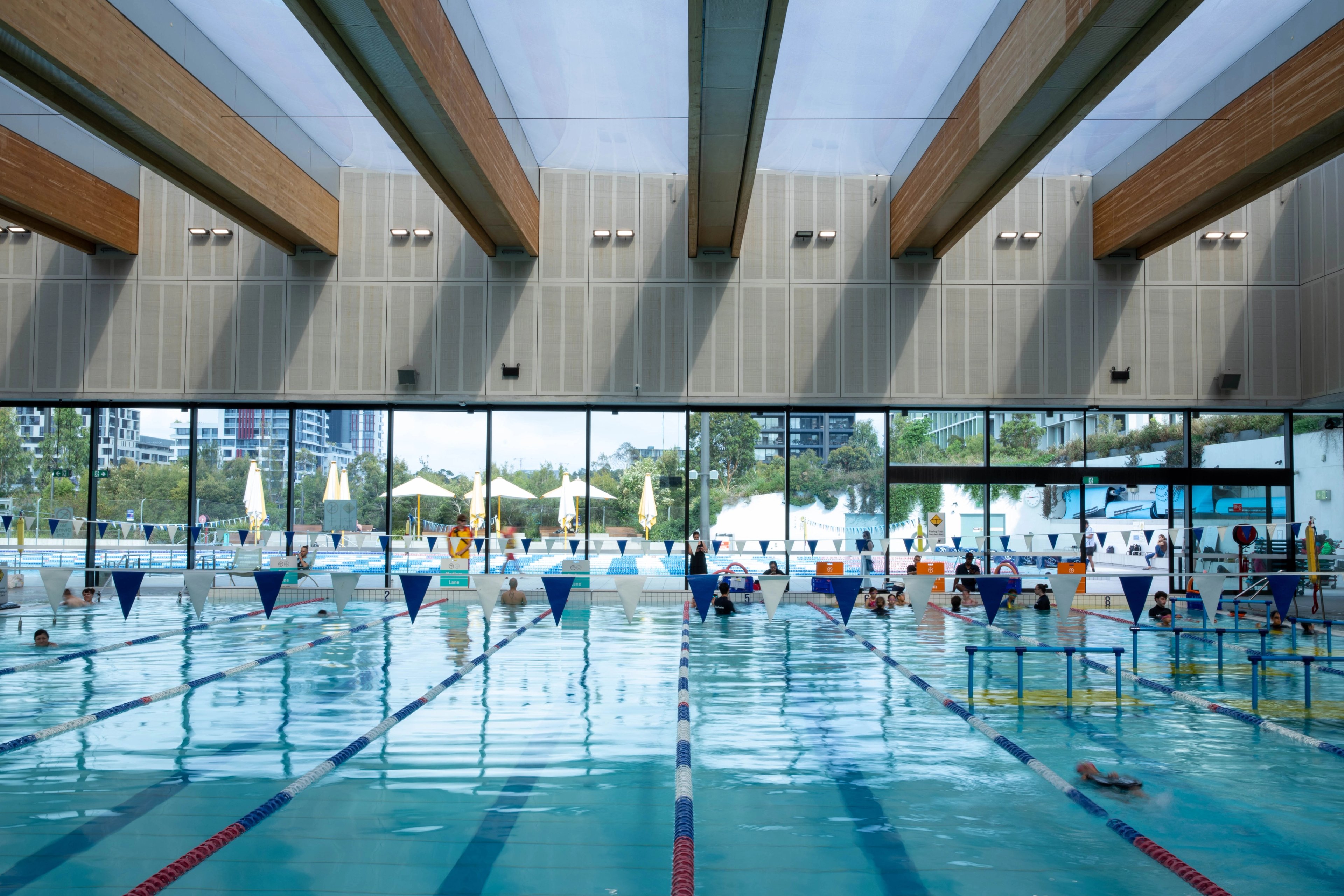 The indoor 25m pool at Gunyama Park Aquatic and Recreation Centre 