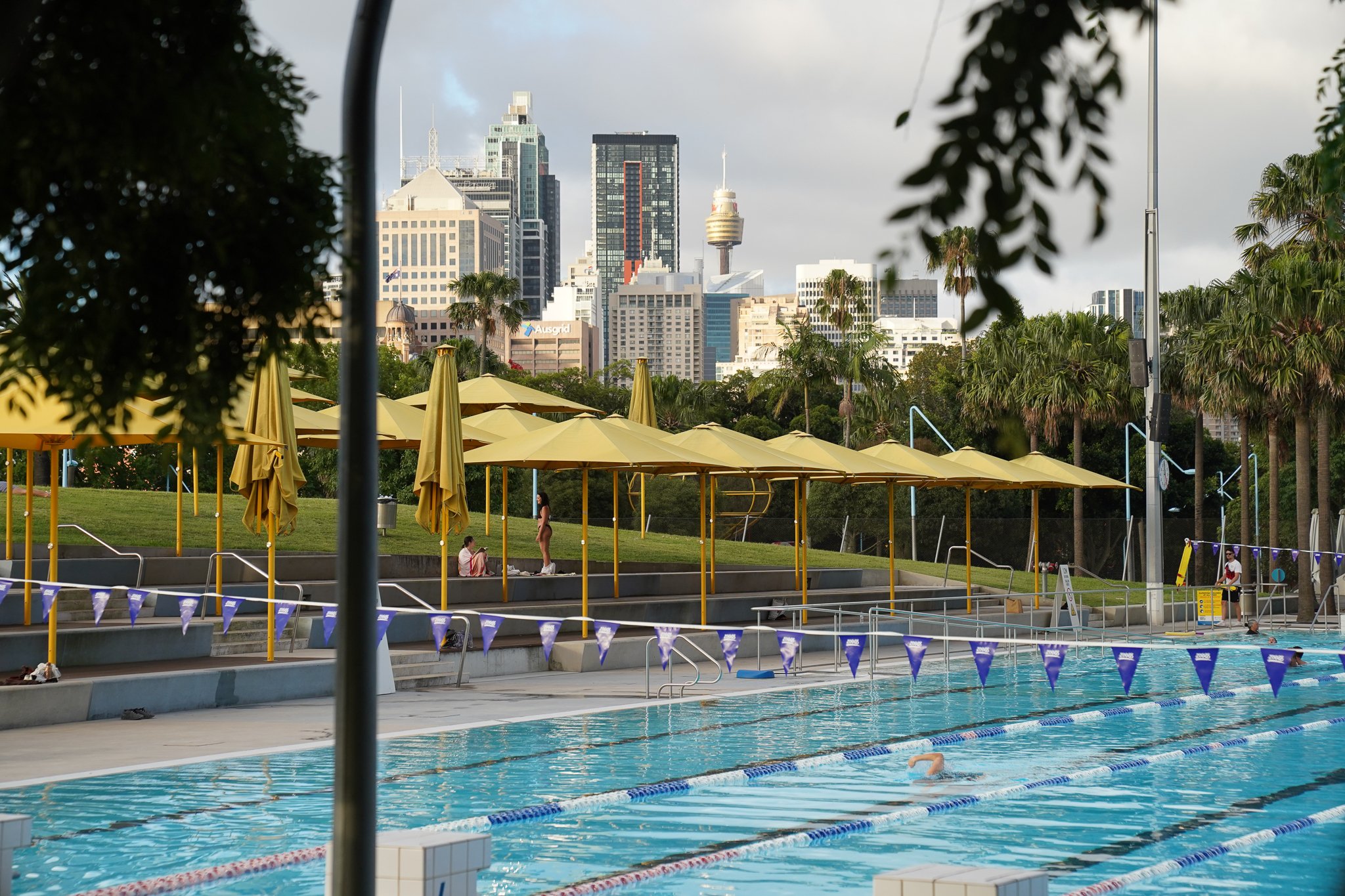 The Prince Alfred Park Pool with a view of the city in the background
