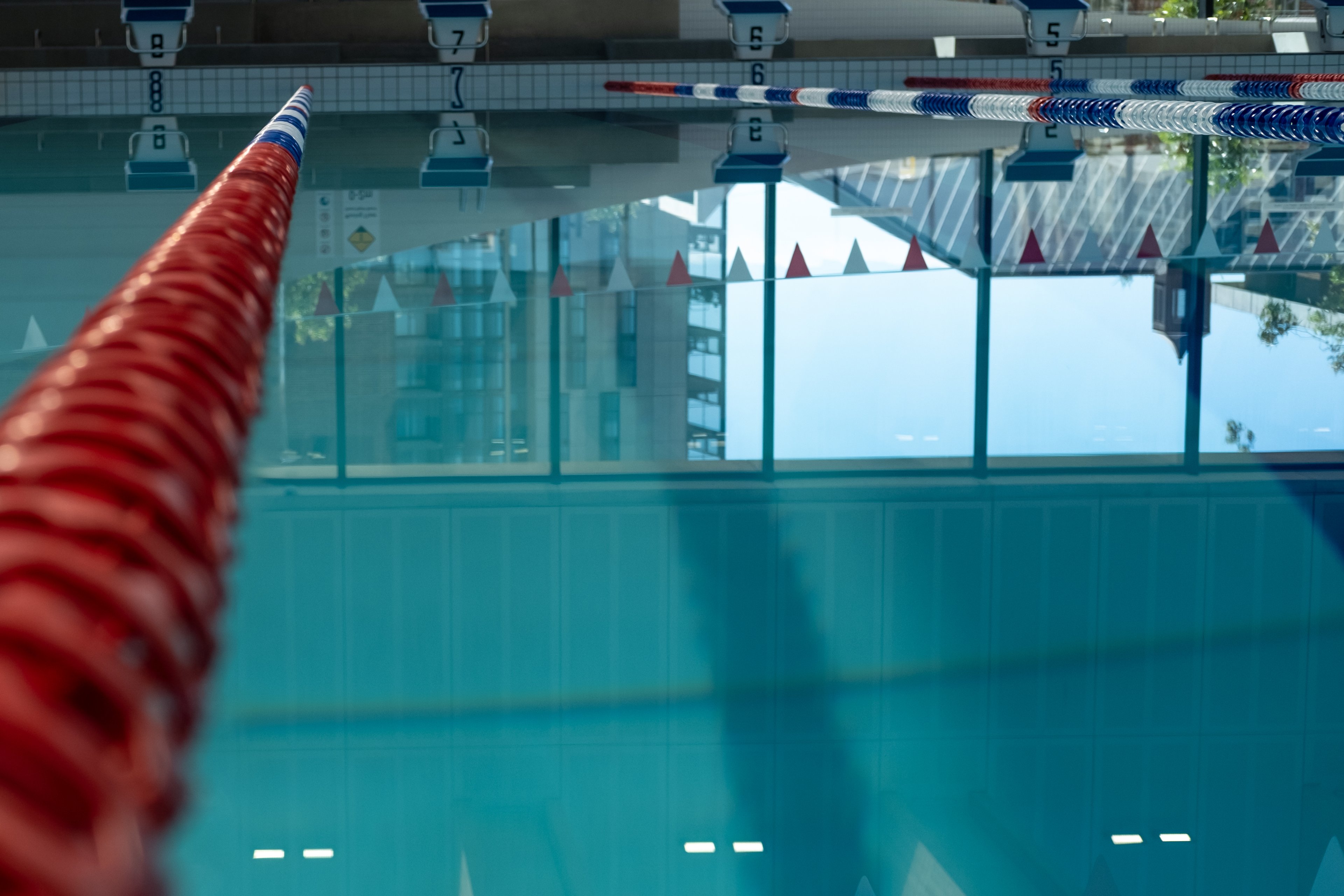 Close-up of the indoor pool at Gunyama Park Aquatic and Recreation Centre