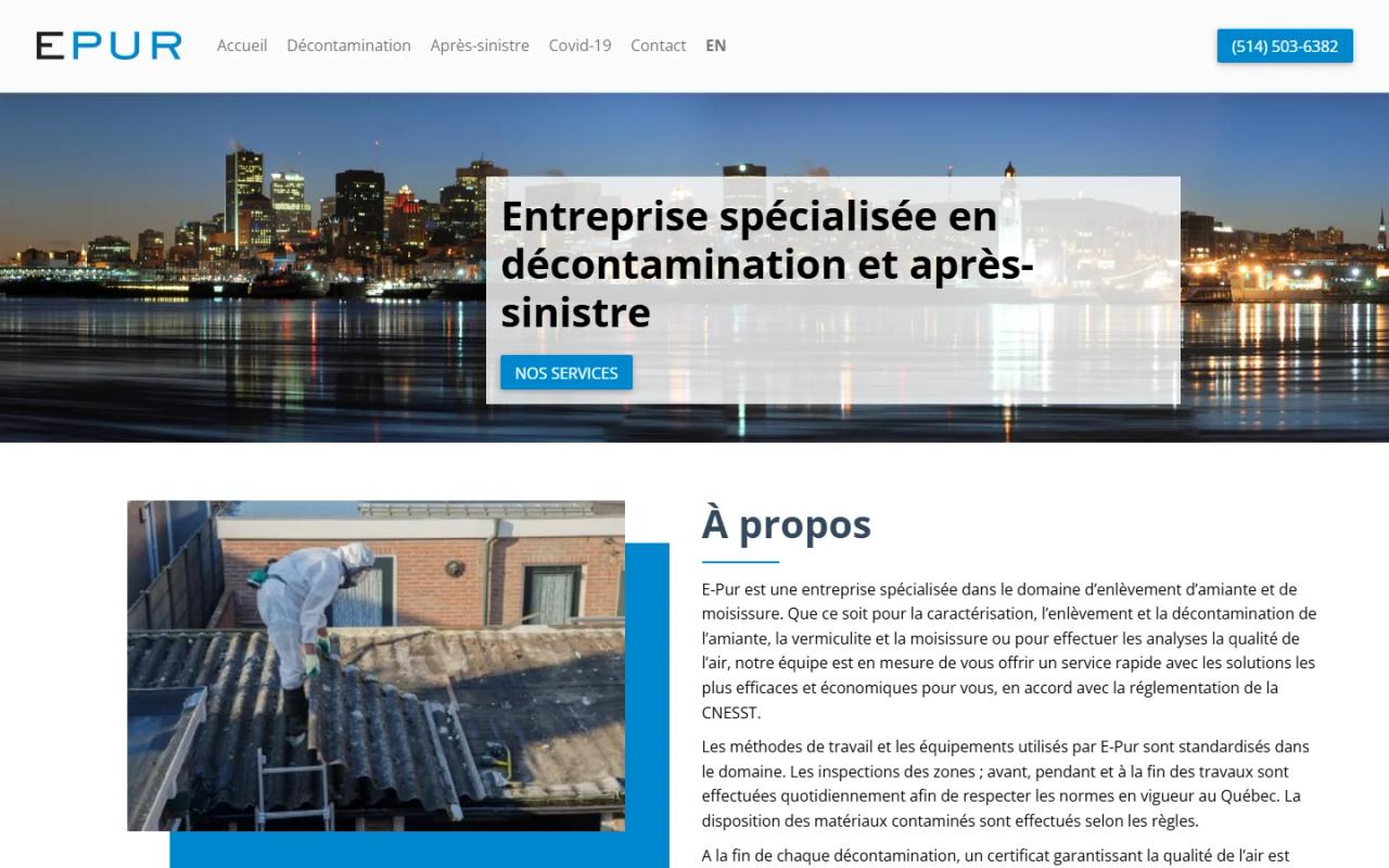 Accueil du site E-Pur