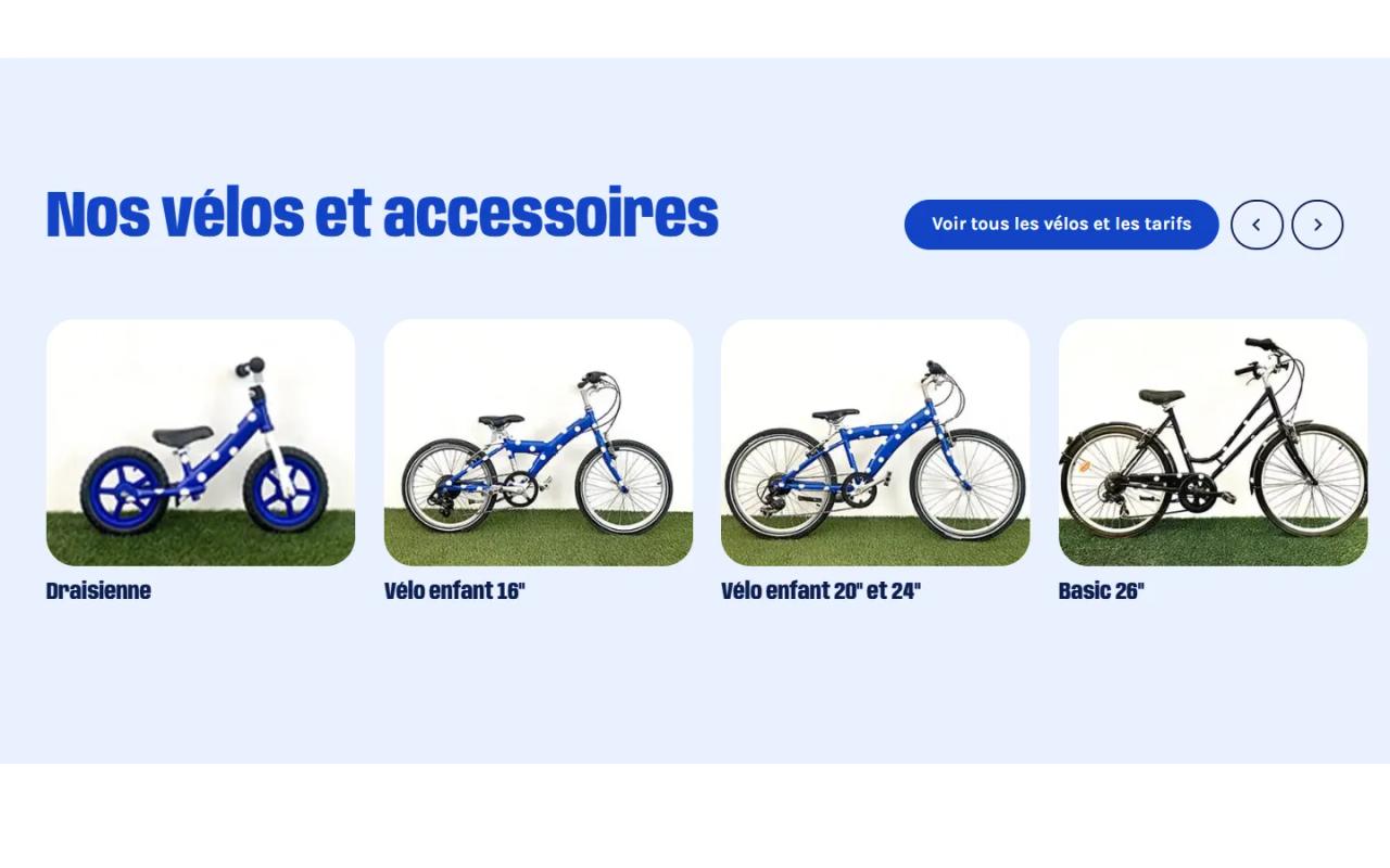 Carrousel des vélos à louer