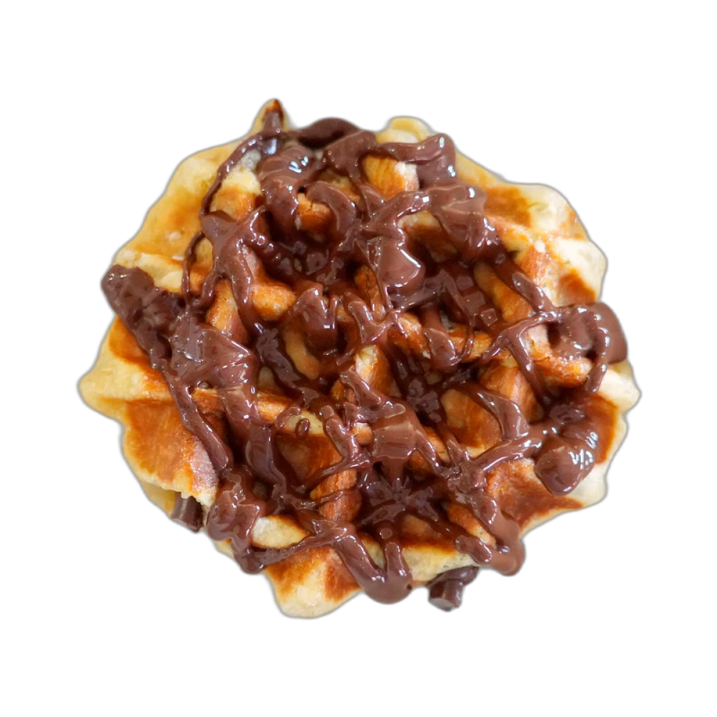 Belgian Chocolate waffle drizzled thick with rich Belgian chocolate