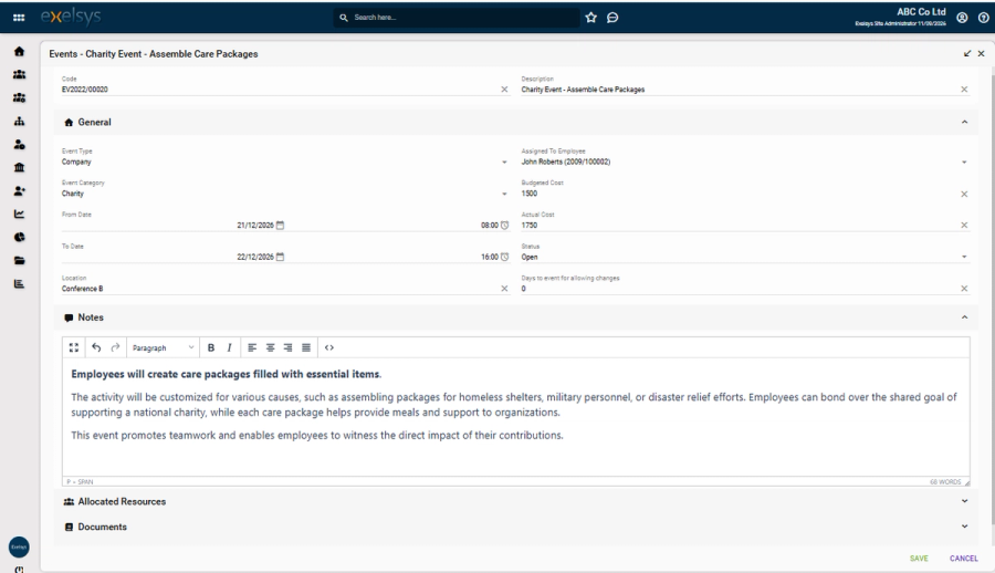 Events created clearly - from setup to attendee responses