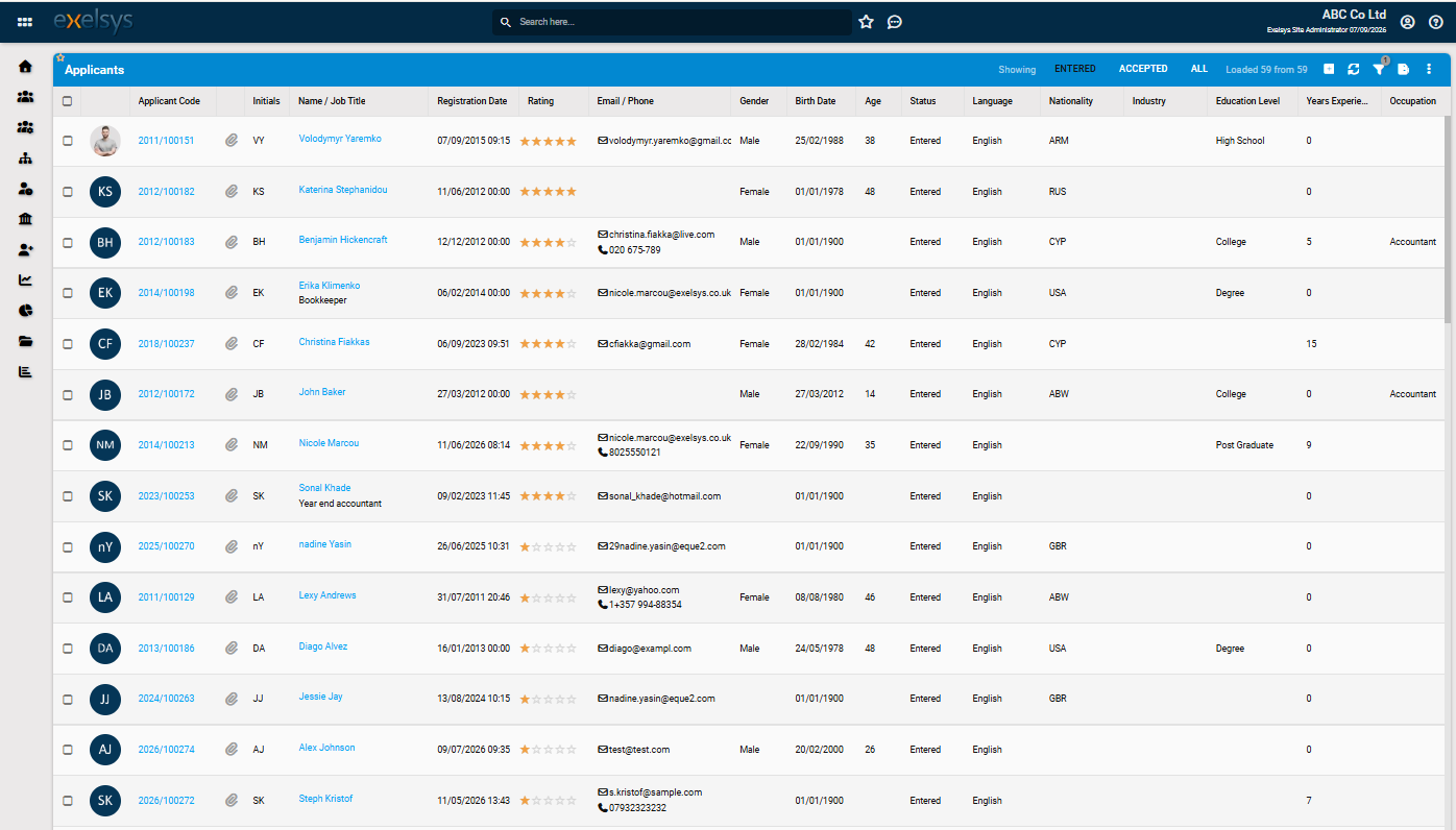 Track every candidate in one place