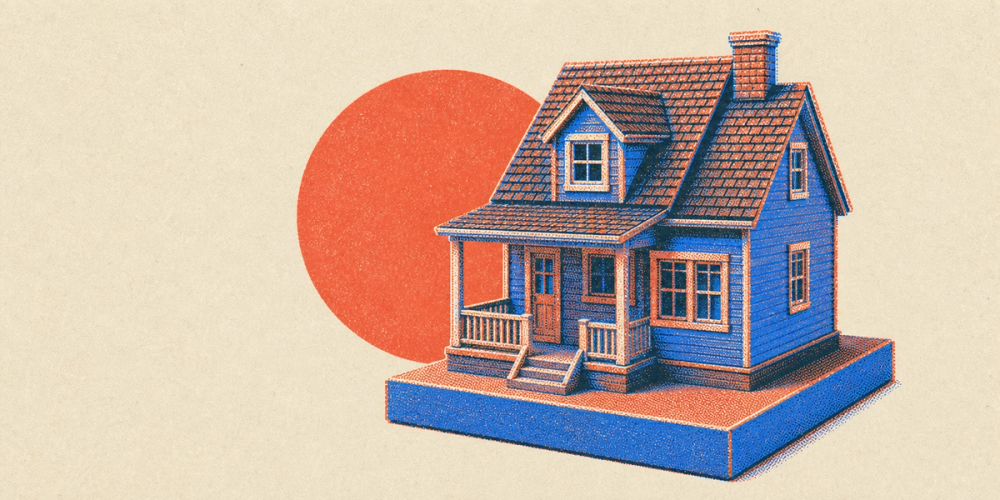 A detailed printed architectural model of a house on a base
