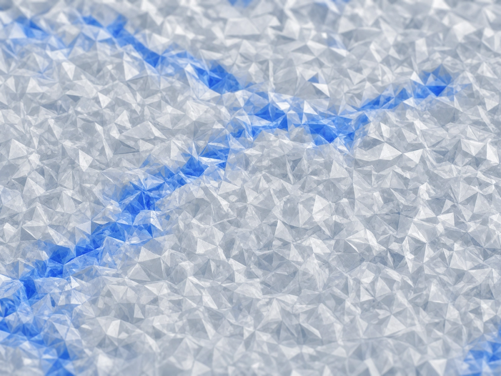 Macro view of a frosted crystalline printed surface with a display-quality finish
