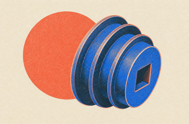 A printed replacement stepped cone pulley with three belt steps and a square bore