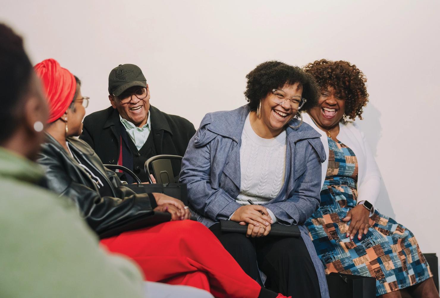 People sitting and laughing