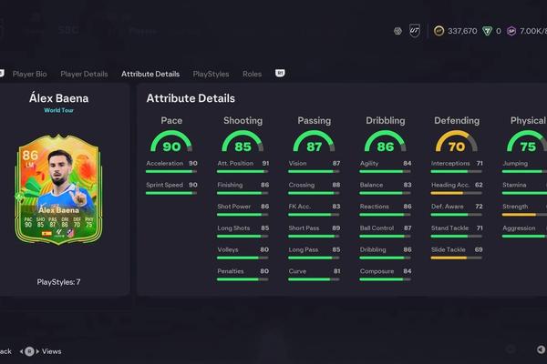 EA FC 26 Álex Baena World Tour SBC Cheapest Solution and Full Details