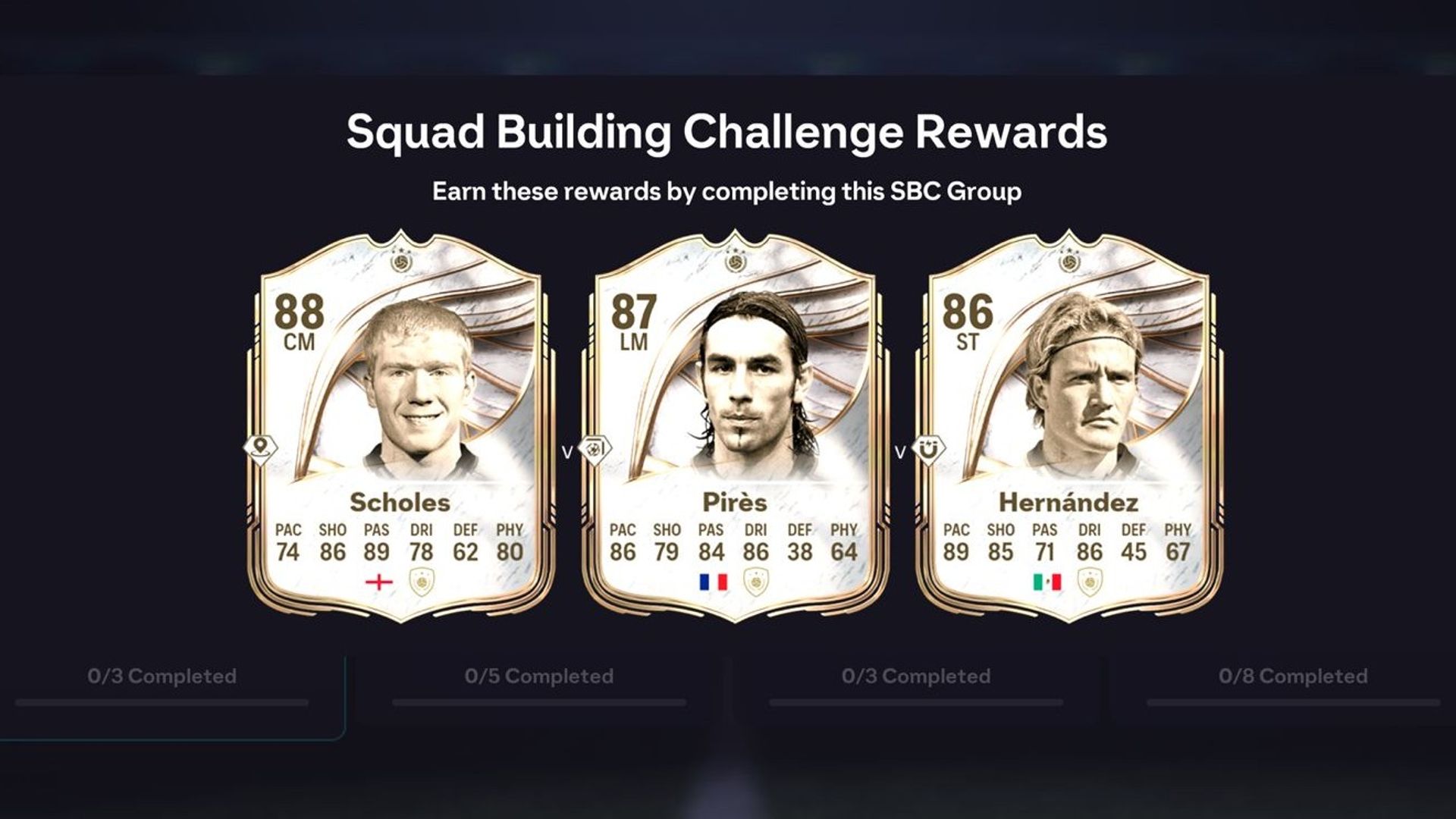 Base Icon Player Pick SBC Released Featuring Scholes, Pirès and Hernández
