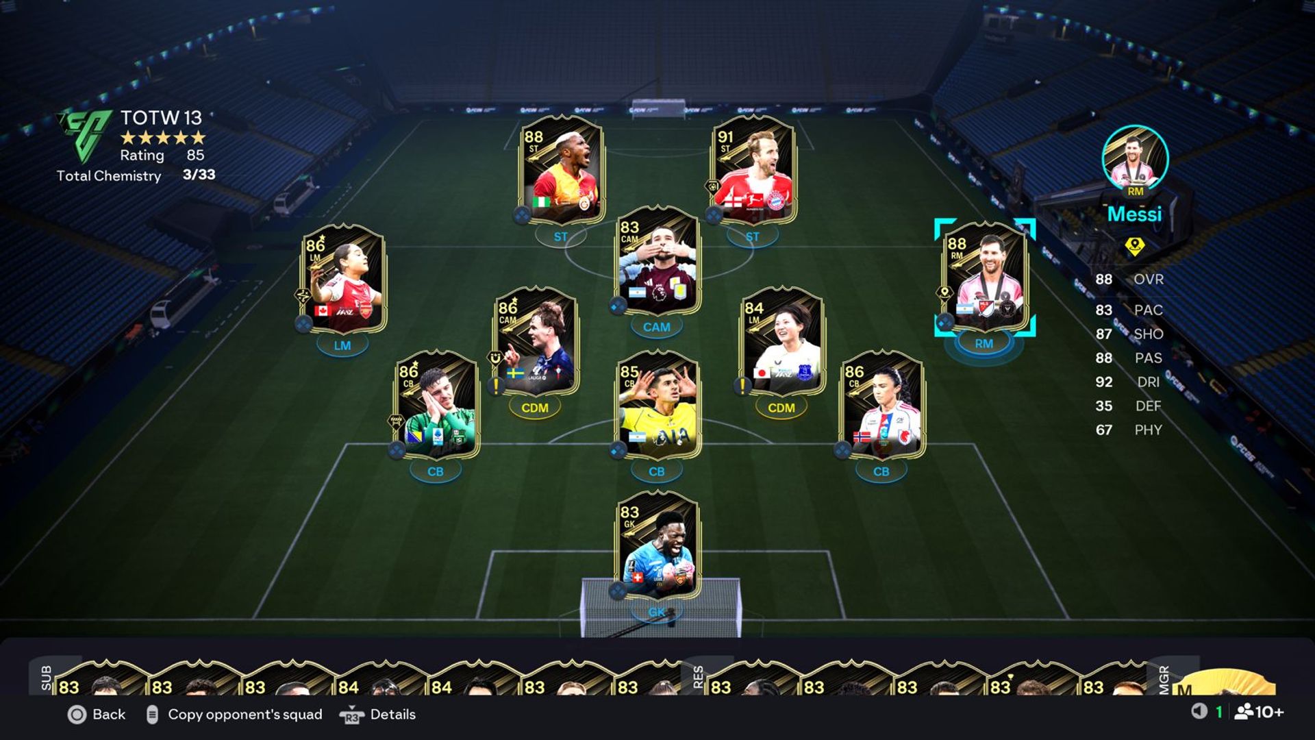 FC 26 Team of the Week 13 (TOTW 13): Harry Kane, Messi, Osimhen Headline Latest Squad