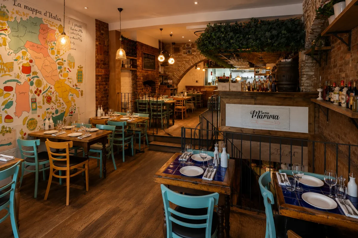 Italian family restaurant setting at La Mia Mamma for a food-led birthday meal | Partyfer